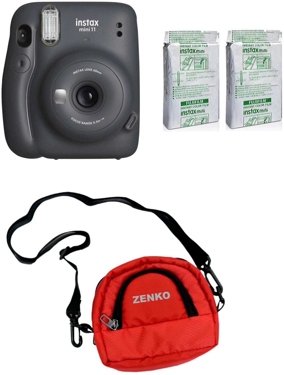 FUJIFILM Instax Mini 11 Charcoal Gray with Twin Pack of Instant Film With Red Pouch Instant Camera-picture-21