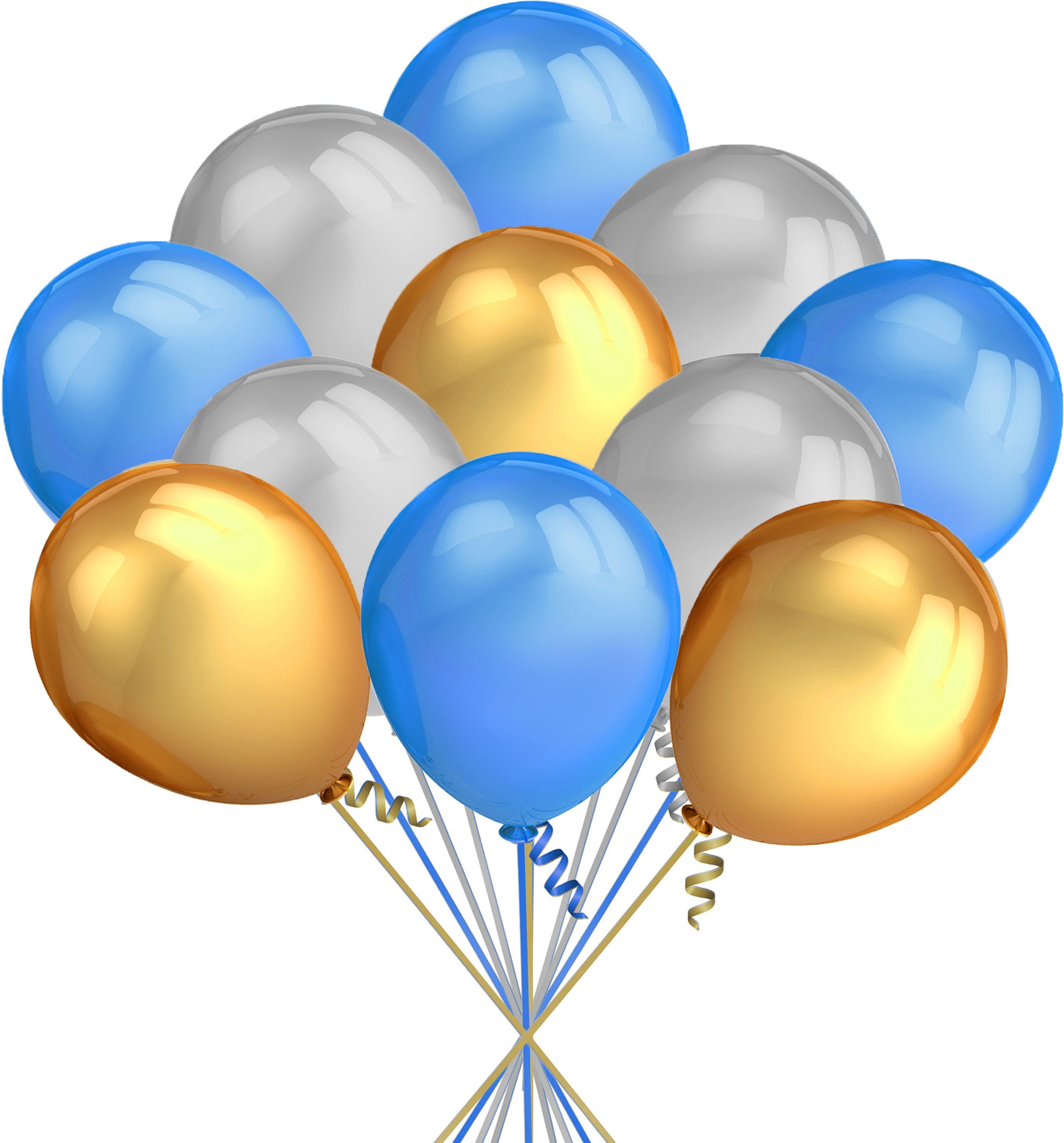 Solid Prty Balloons Metallic HD Birthday Anniversary(Grey_Gold_Blue) Balloon-image-19