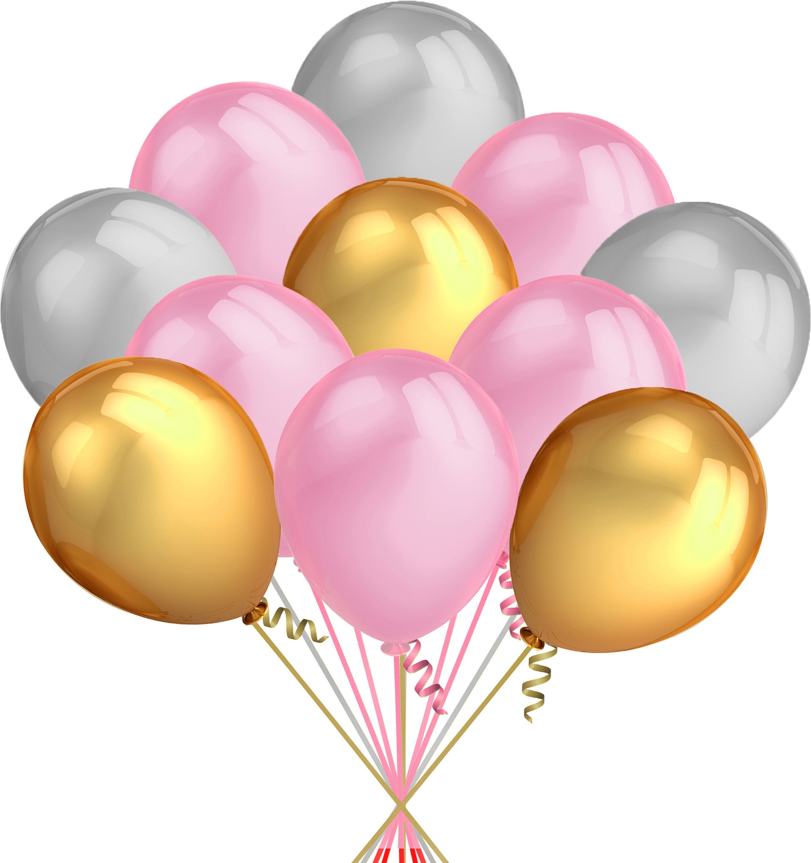 Solid Prty Balloons Metallic HD for Birthday / Anniversary / Baby Shower(Grey_Pink_Gold) Pack Of 100 Balloon-image-4