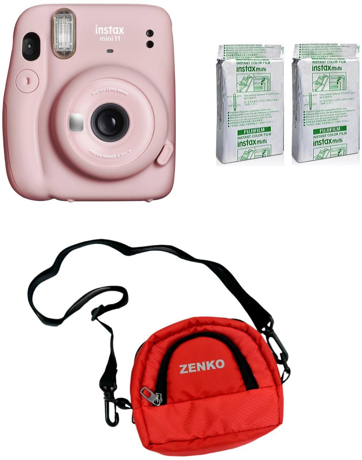 FUJIFILM Instax Mini 11 Blush Pink With Twin Pack Of Instant Film With Red Pouch Instant Camera-picture-14