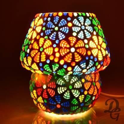 deshilp Multi Color Beautiful Mosaic Table Lamp For Bedroom Handcrafted Glass Lamp13CM Table Lamp-picture-10