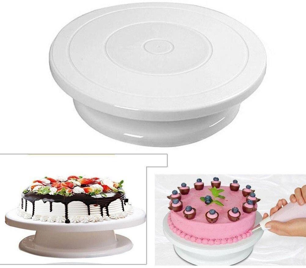 fitaza Turntable Turn Table Cake Stand Paint Spraying Cake Decorating Displaying Item Plastic Cake Server-picture-40
