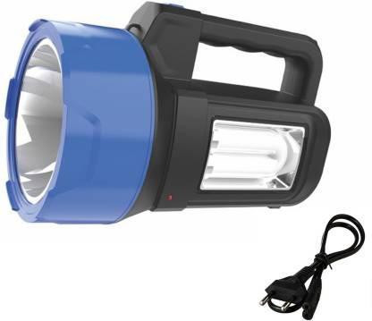 hasru RECHARGABLE 25 w Led Torch + Bright emergency tube light+ BLINKER System is Water resistant, Energy-saving, ultra bright ,Long Range and long-life super bright LED bulbs are adopted With Fast Charging Battery is equipped with 1.4 AH long-life and maintenance-free rechargeable Lead acid battery.,No batteries required just plug - in (220 V) to re-charge.Excellent superior design with high quality body . Specifications 6 hrs Torch Emergency Light image 1