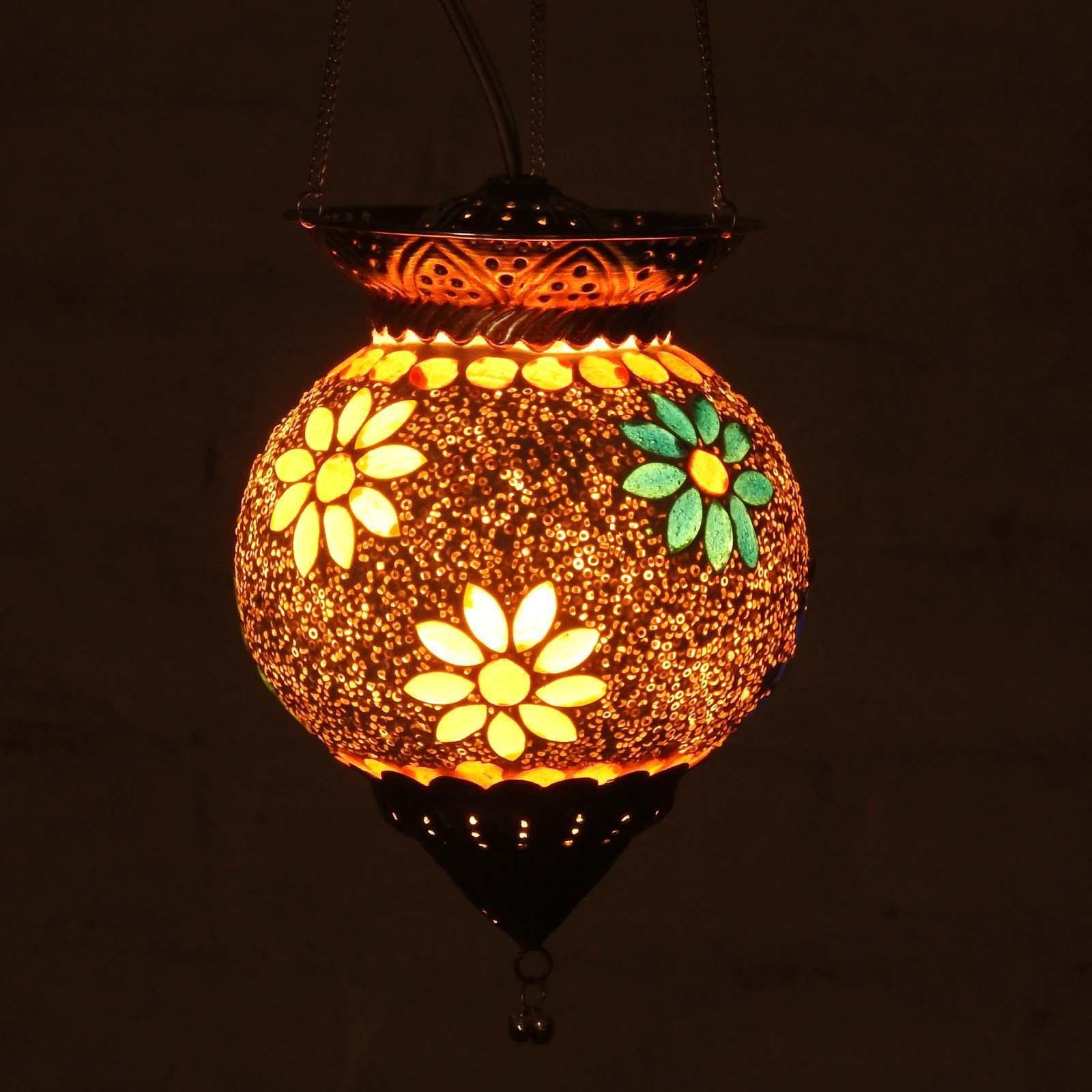 Multicolor Hanging Lamp Decorative Glass Lantern Beautiful warm light Mosaic work Electric Lamp Multicolor Glass Hanging Lantern-image-41