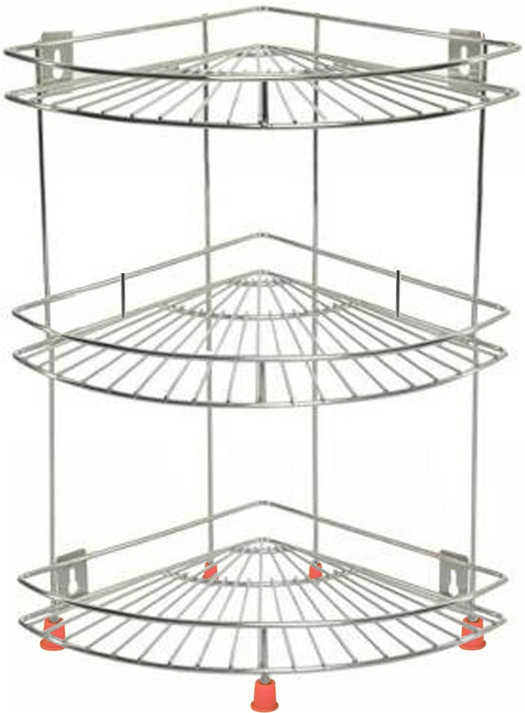 easyroot Fruits/Vegetables Kitchen Rack Fruits/Vegetables Kitchen Rack | Kitchen Corner Stand Steel Wall Mounted | Stainless Steel Kitchen Rack Wall Mounted Size - 20 x 12.5 x 10 Inch Steel-picture-13