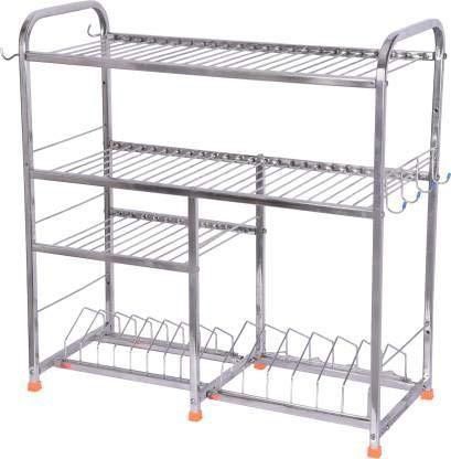 Utensil Kitchen Rack 4 Layer 24 x 24 inch Kitchen Dish Rack/Kitchen Utensils Rack/Modern Kitchen Storage Rack/Kitchen Organizer Steel