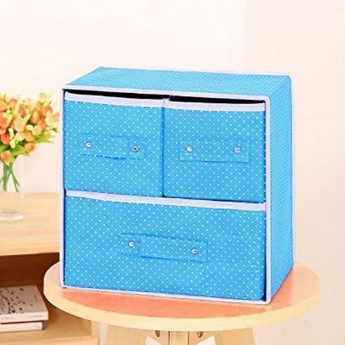 ditcafos Foldable 3 Drawer Fabric Storage Box Organizer Drawer Divider-picture-17