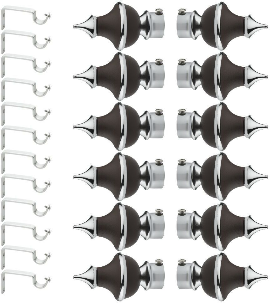 Silver, Black Rod Rail Bracket, Curtain Knobs Metal-image-21