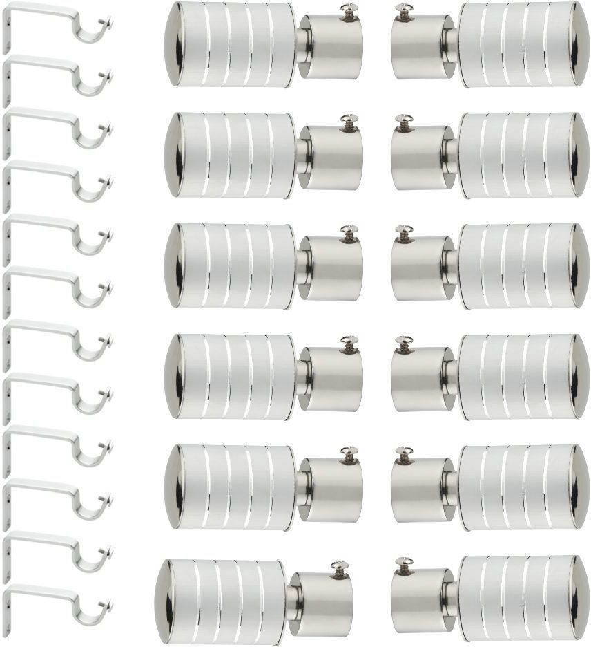 gloxy Silver, Grey Rod Rail Bracket, Curtain Knobs, Curtain Hooks, Curtain Rods Metal-picture-13