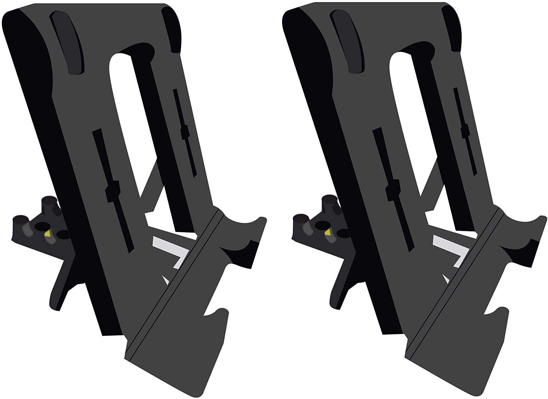 Techfab Mobile Stand Holder (Pack of 2) Black Big Size Universal Adjustable 4 Steps Fold-able for All Phone Tablet Desk Mobile Holder image 1