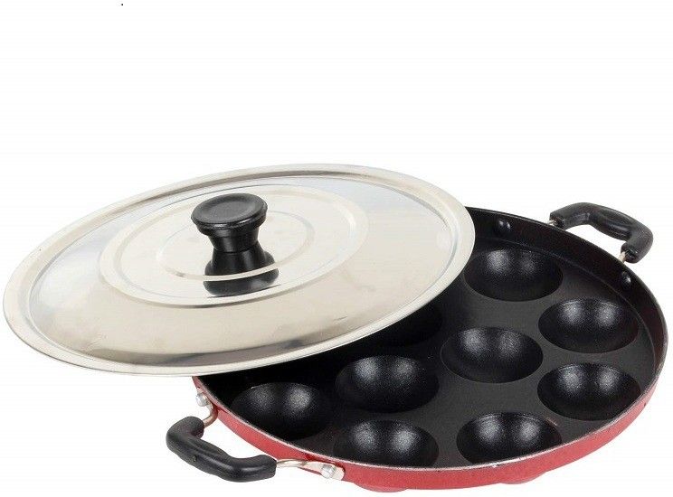 seree 12 Cavities Non Stick Appam Patra with Lid with Lid 1 L capacity 24 cm diameter-picture-9