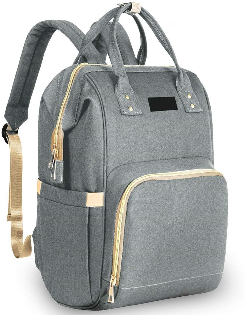 Waterproof Baby Diaper Bag Stylish Polyester Organizer Mothers Maternity Bags for Travel with Large Capacity Baby Nappy Compartment (Grey) Diaper Bag-image-21