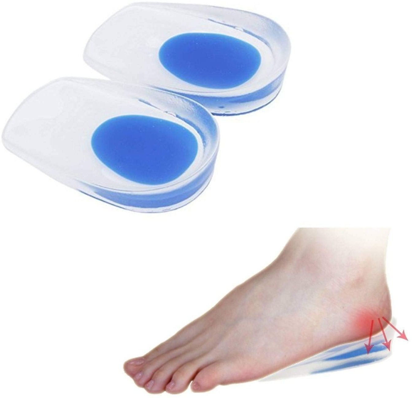kaklotar Gel Heel cups Silicon Heel Pad for Heel Ankle Pain, Heel Spur Shoe Support Pad for Men and Women Shock Cushion Pad for Heels-picture-22