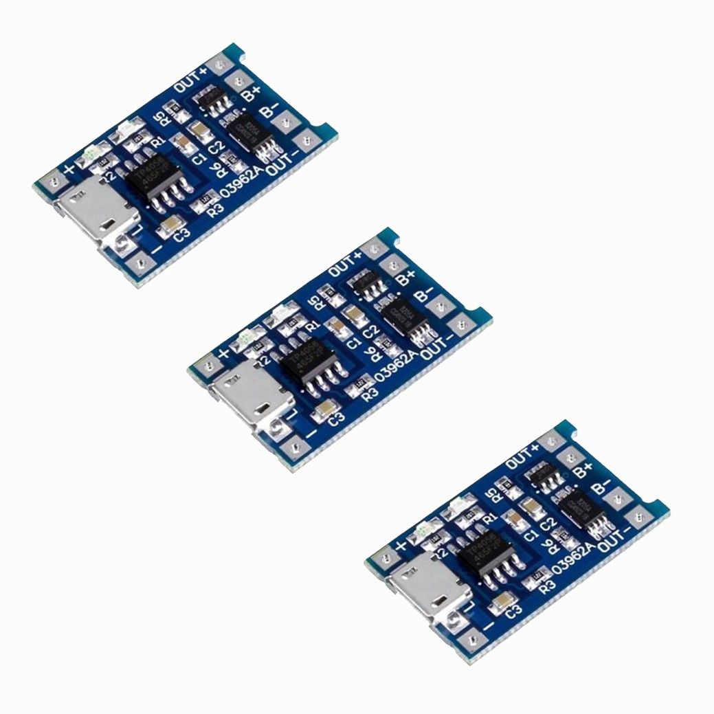 TP4056 Micro USB 5V 1A 18650 Lithium Battery Charger Module Charging Board With Protection (Pack of 3) Micro Controller Board Electronic Hobby Kit-image-43