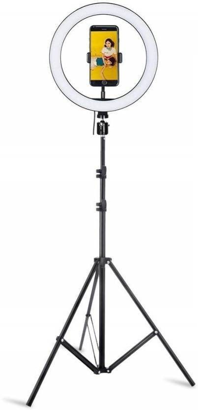 jk brothers Best Buy 10 Inches Big LED Selfie Ring Light for Smartphone to Capture Your Photo and Video at Tiktok, Musically and Other App with long 6.5 feet extendable Stand Ring Flash (Black, Silver) Ring Flash-image-47