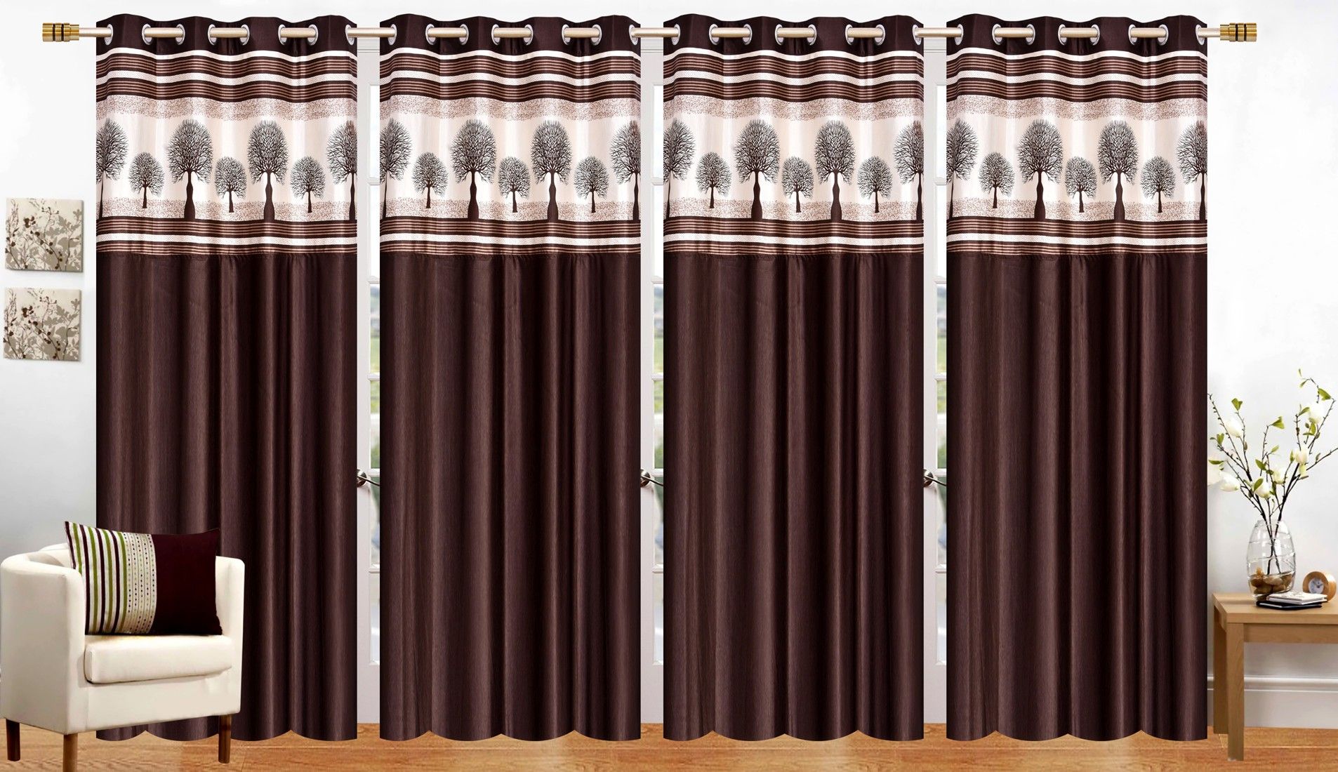 home edge 214 cm (7 ft) Door Polyester Room Darkening Curtain (Pack Of 4)-picture-12