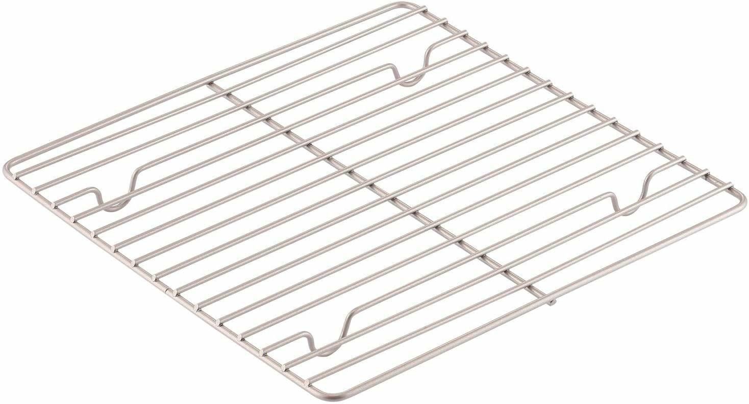313466 Roasting and Cooling Rack, Stainless Steel Non-Stick Baking and Cooling Rack, 10.5-Inch Non-Stick Square Wire Rack for Oven Baking - Chrome 10 Slice Toast Rack