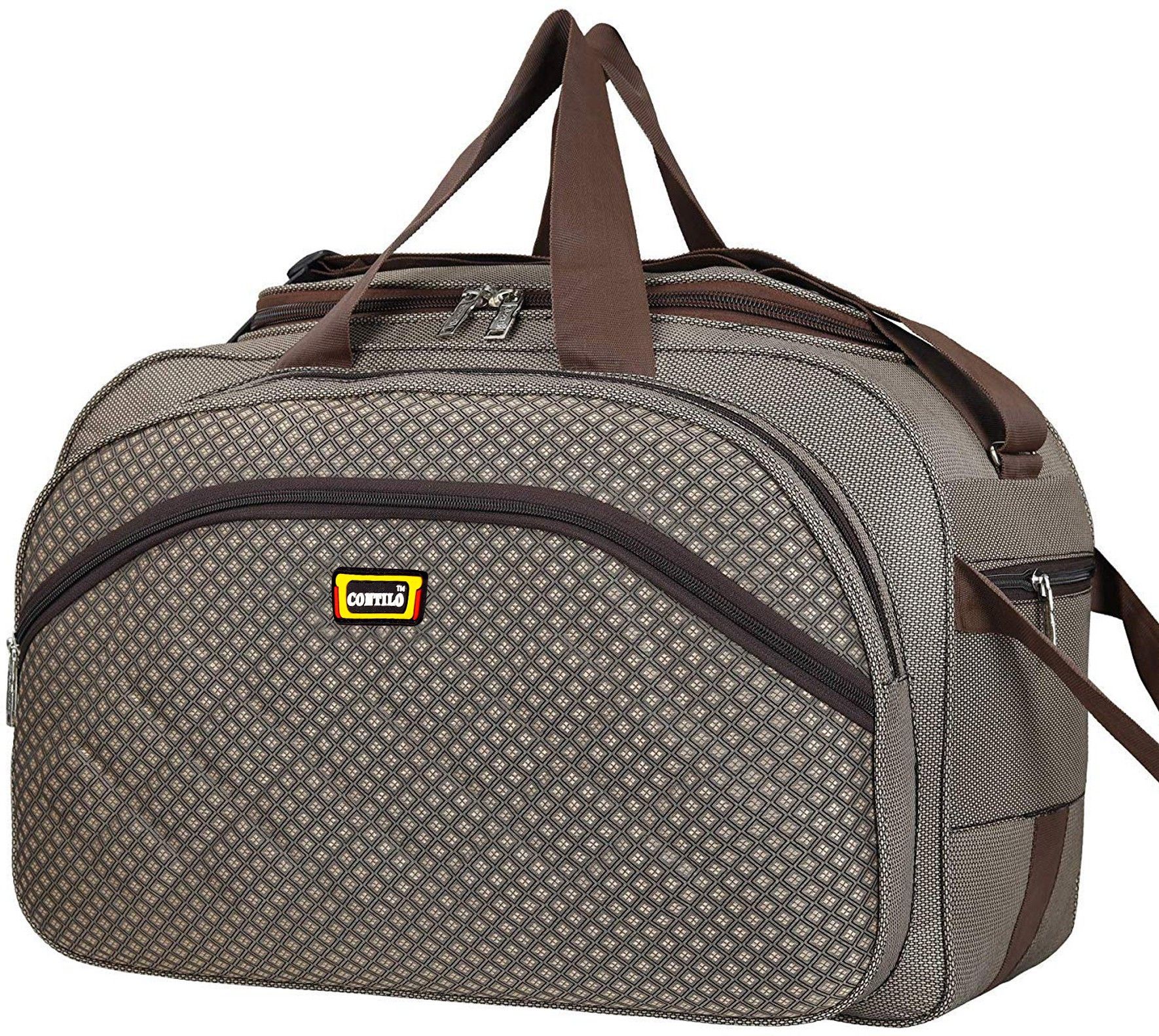 Lightweight Polyester Waterproof Luggage Travel Folding Duffle Bag Luggage- Brown-image-31
