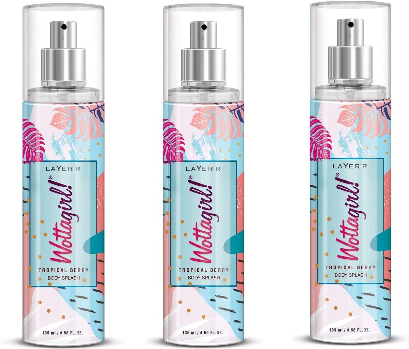 WATTAGIRL TROPICAL BERRY BODY SPLASH 135 ML EACH PACK OF 3 Body Mist-For Women-image-33