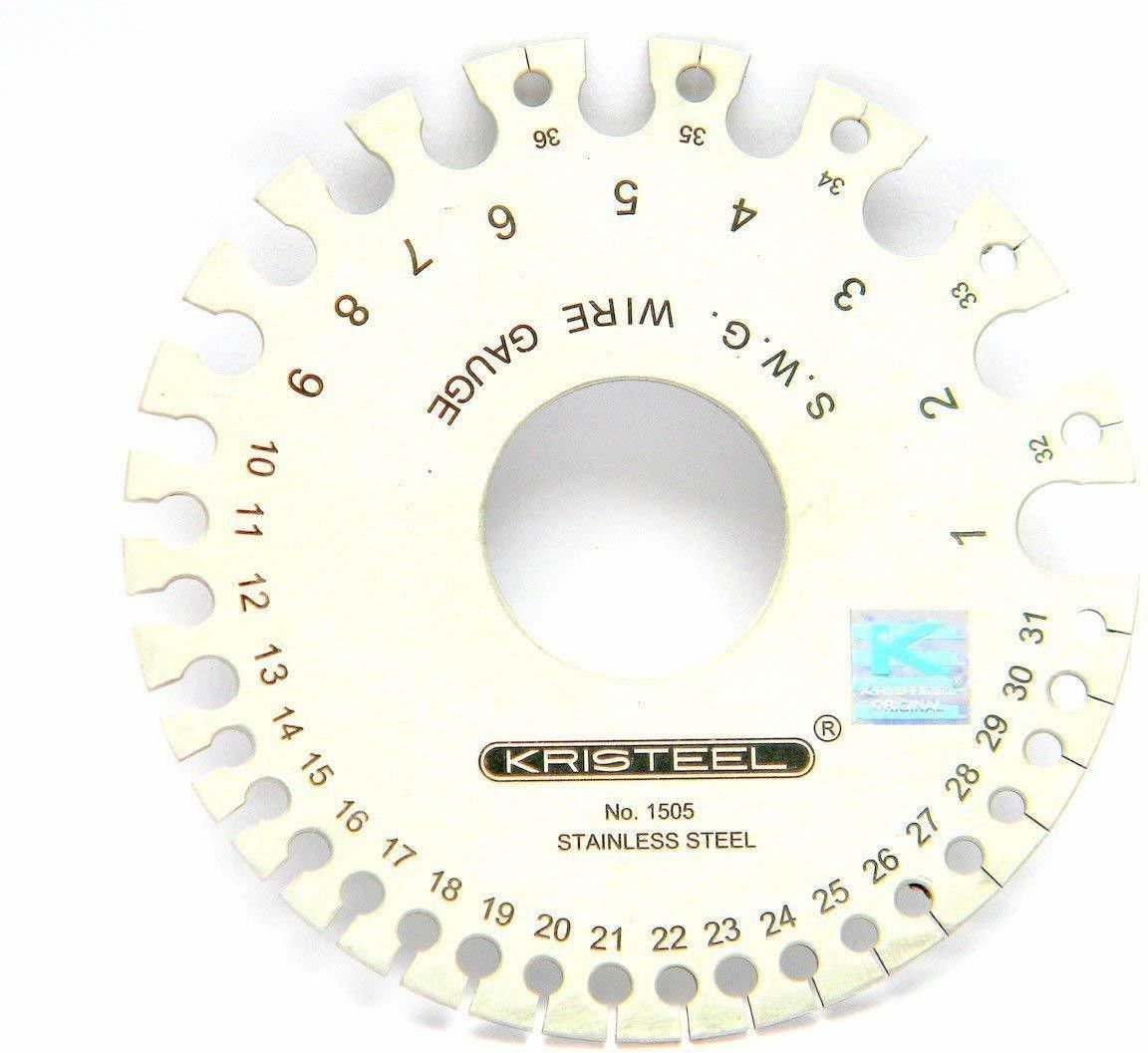 Kristeel Stainless Steel Measuring Round Wire Gauge Pack of 1 Radius Gauge