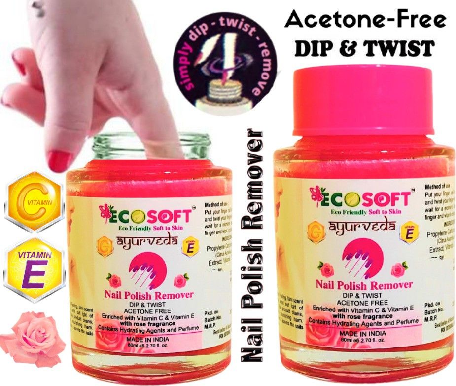 ecosoft ayurveda Ultimate Premium Dip & Twist Instant Nail Polish Remover Nail Polish Remover - Acetone Free, Enriched with Vitamin C or Vitamin E with ROSE Fragrance.Contains Hydrating Agents & Perfume. ( 2 PACK )-picture-17