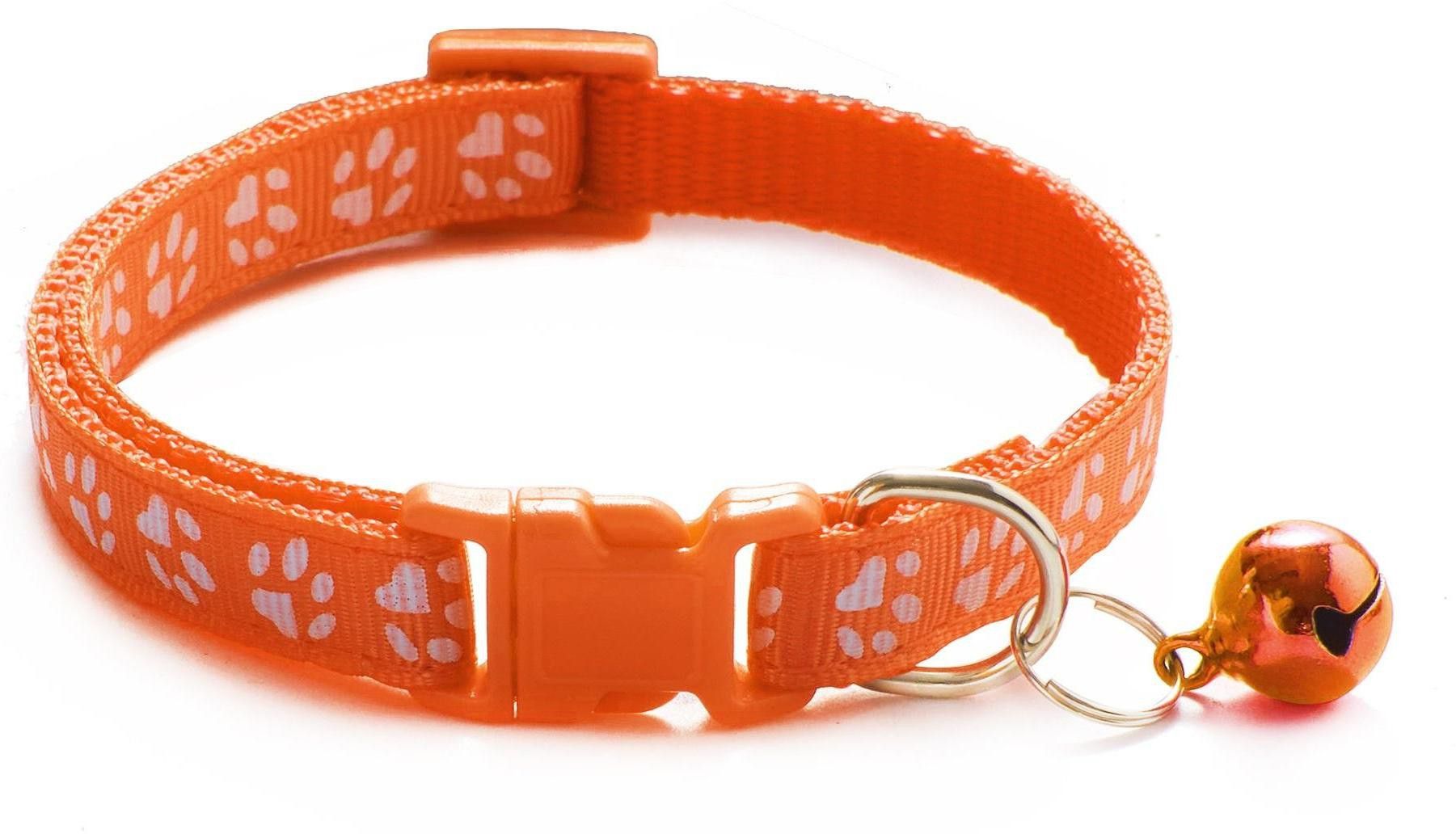 litvibes Cat collar with bell,Kitten and small dogs soft adjustable collar,safe,solid and protection breakaway for cats and puppies,cute kitty neckband with Paw print Cat Choke Chain Collar-picture-27