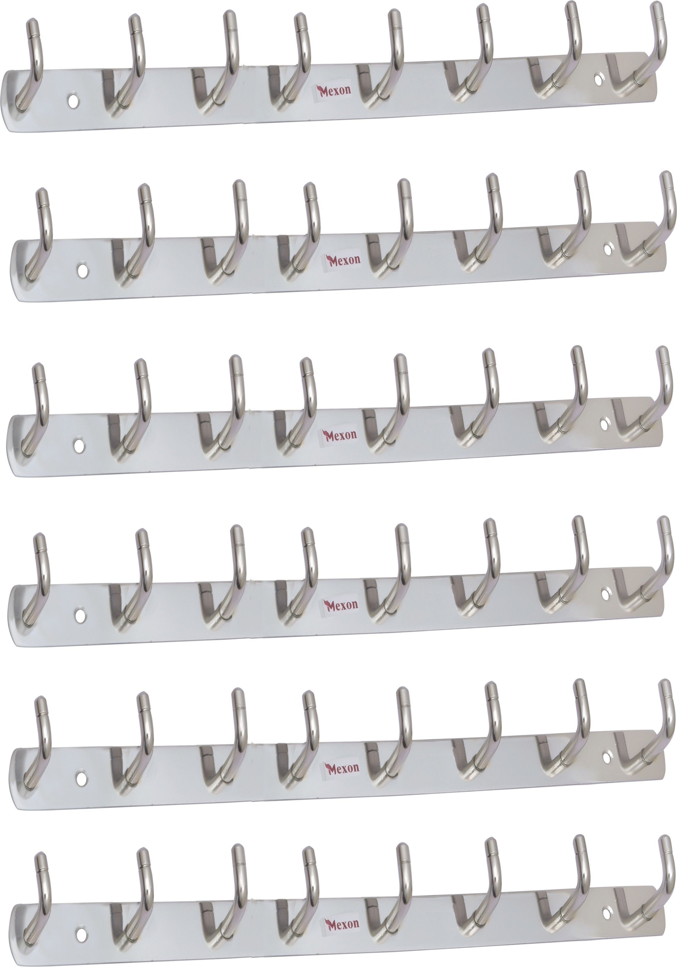 L Shape 8 Pin Hook Stainless Steel Bathroom Cloth Hooks / Hanger / Key Holder / Door Wall Robe Hooks Rail for Hanging Keys, Clothes, Towel Hook Rail Stainless Steel Steel Dress Pack of 6 Hangers For Dress-image-26