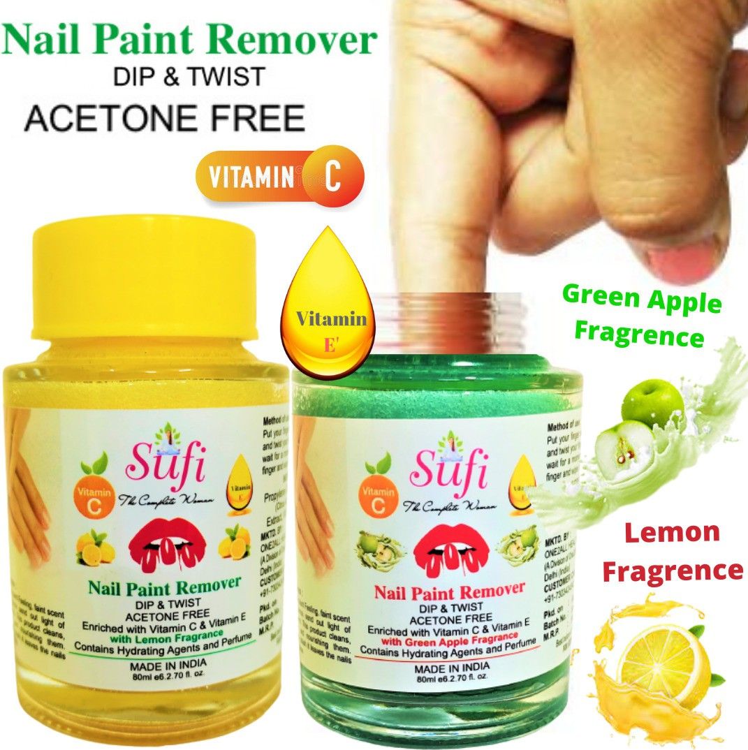 PREMIUM QUALITY Dip & Twist Instant Nail Paint Remover With LEMON & GREEN APPLE Fragrance: - Acetone Free, Enriched with Vitamin C or Vitamin E.-image-38