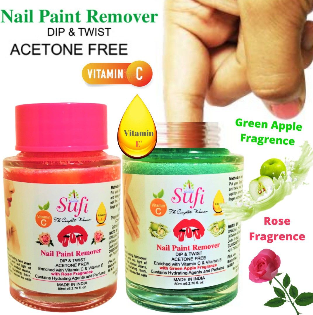 PREMIUM QUALITY Dip & Twist Instant Nail Paint Remover With ROSE & GREEN APPLE Fragrance: - Acetone Free, Enriched with Vitamin C or Vitamin E.-image-43
