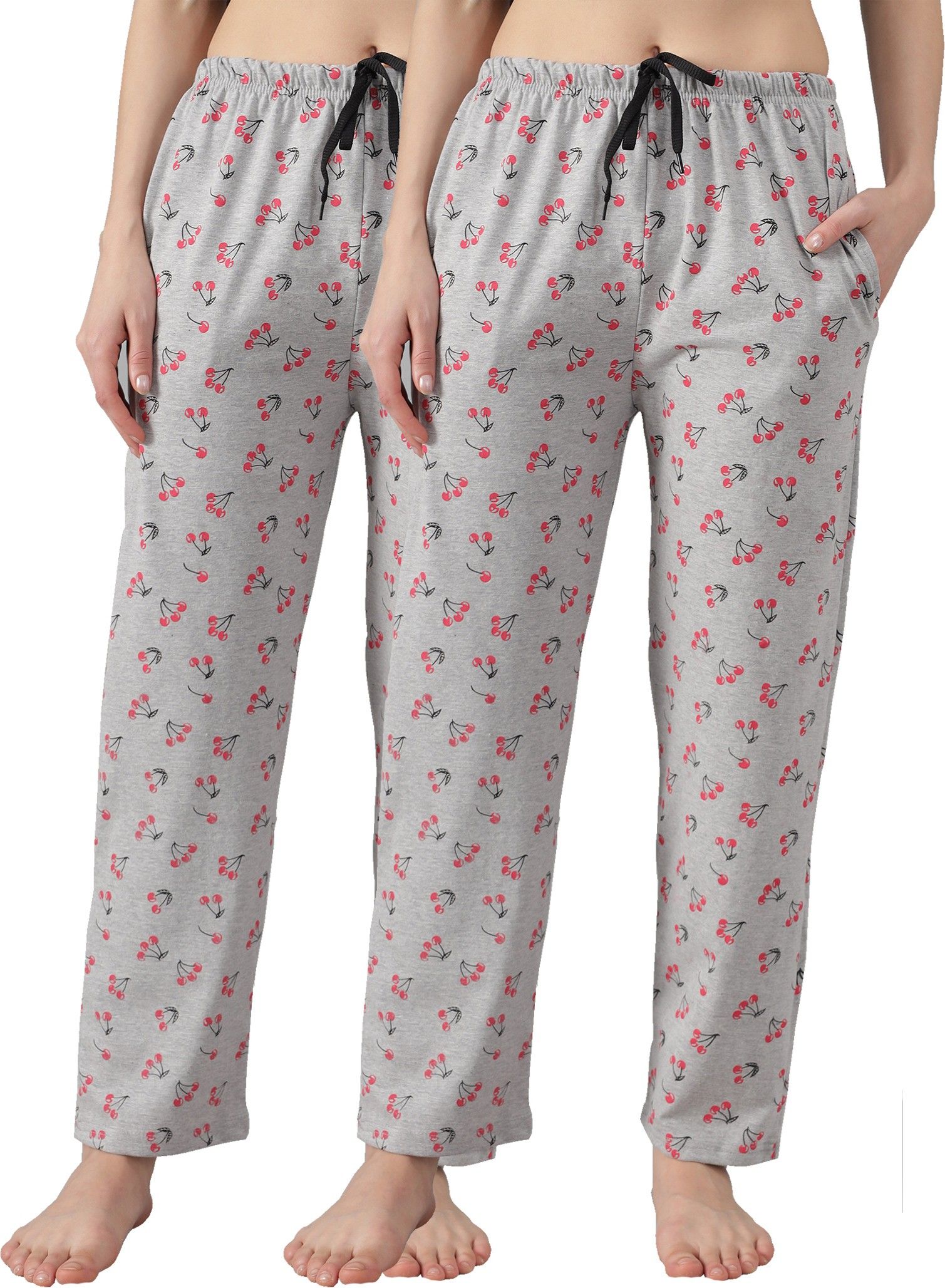 trendy world Pack of 2 Women Printed Grey Track Pants-picture-10