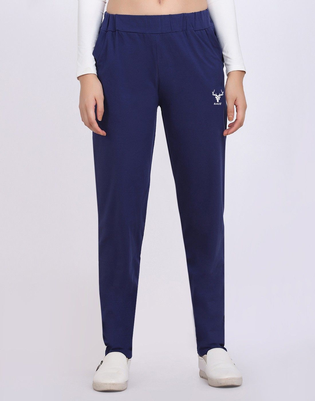 clothmaster Women Solid Dark Blue Track Pants-picture-24