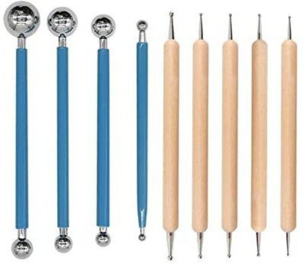 batricher Dotting Tools Set, 9 Pieces Dotting Sculpting Modeling Tools For Mandala Rock Painting, Pottery Clay Craft-picture-22