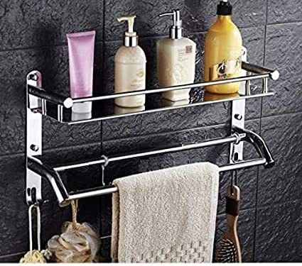 Premium Stainless Steel and Folding Towel Rack/Towel Hanger/Towel Stand/Holder/Towel rack Silver Towel Holder-image-5