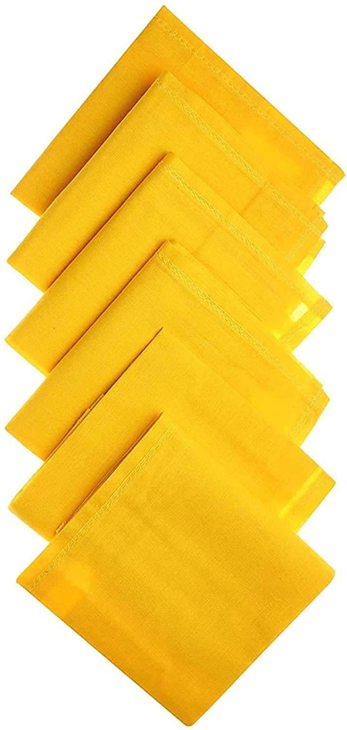 Inara 100% Premium Cotton Stiched Corner ["Yellow"] Handkerchief-image-46