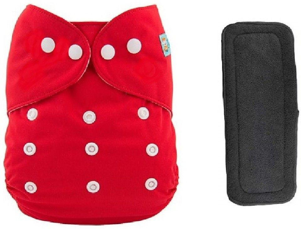 Pack of 1 Cloth Diaper with 1 Black pad - Baby Pocket Diaper with Wet-free Insert Black Pad / Washable Cloth Diaper / Reusable Nappy for Kids (Multicolor)-image-47