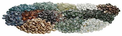 Stone Decorative Glass Pebbles for Aquarium Vase Filler Home Garden Decoration Polished, Carved Round, Oval Fire Glass Pebbles