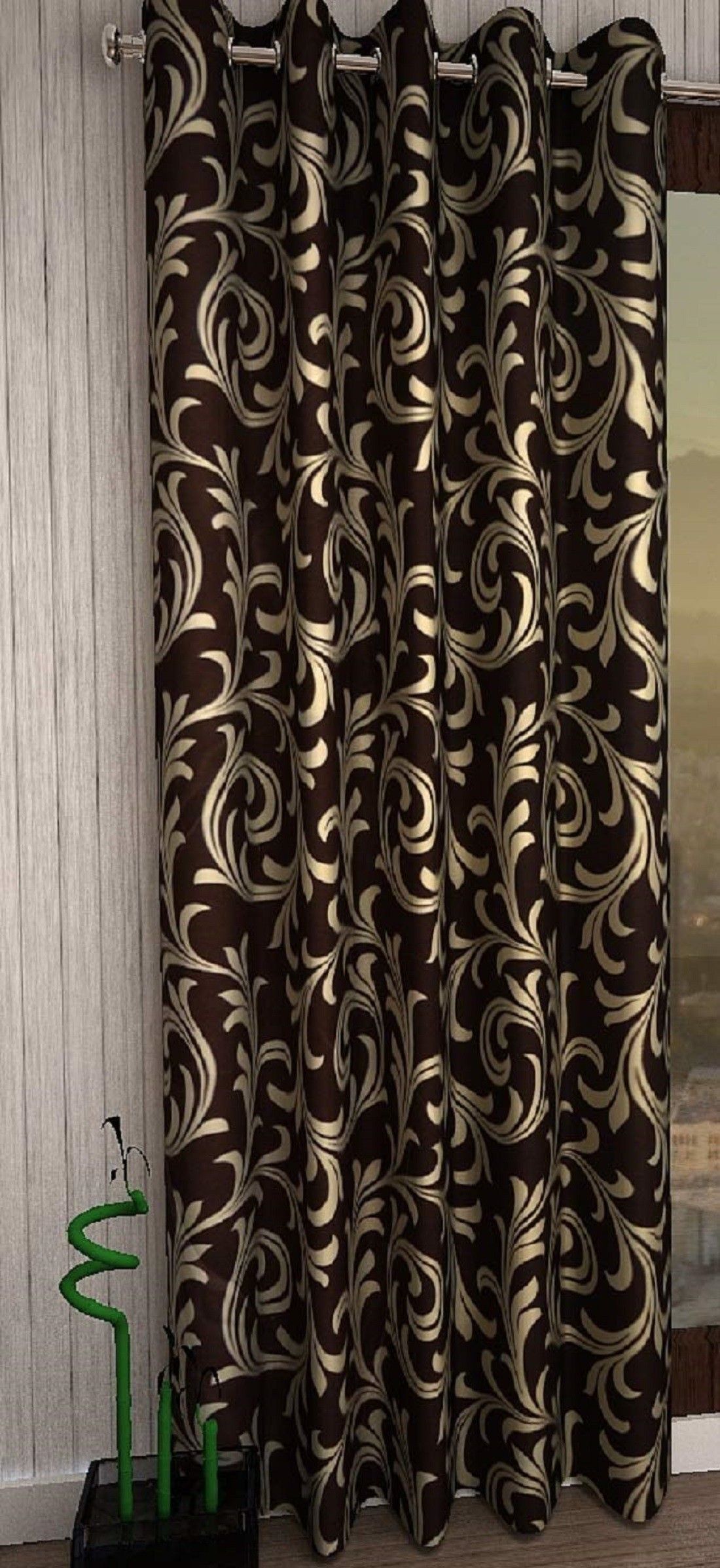 213 cm (7 ft) Polyester Semi Transparent Door Curtain Single Curtain-image-10