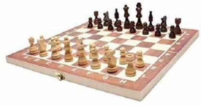 11"X11" Morex Wooden Foldable Chess Set, Chess Game For Kids Adults 4 cm Chess Board