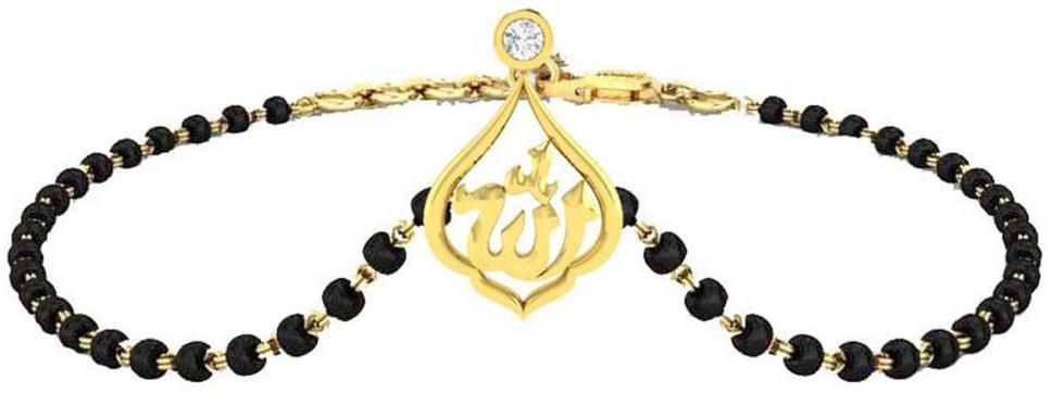 avsar Avsar Real Gold Handmade MANGALSUTRA12YB Yellow Gold 14kt Cubic Zirconia Charm Bracelet-picture-11