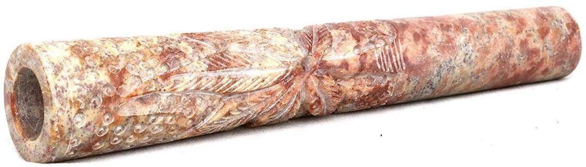 separate way Marble Chillum Smoking pipe with inner stone 4 inch, set of 1 Grey, Multicolor Marble Surahi-picture-22
