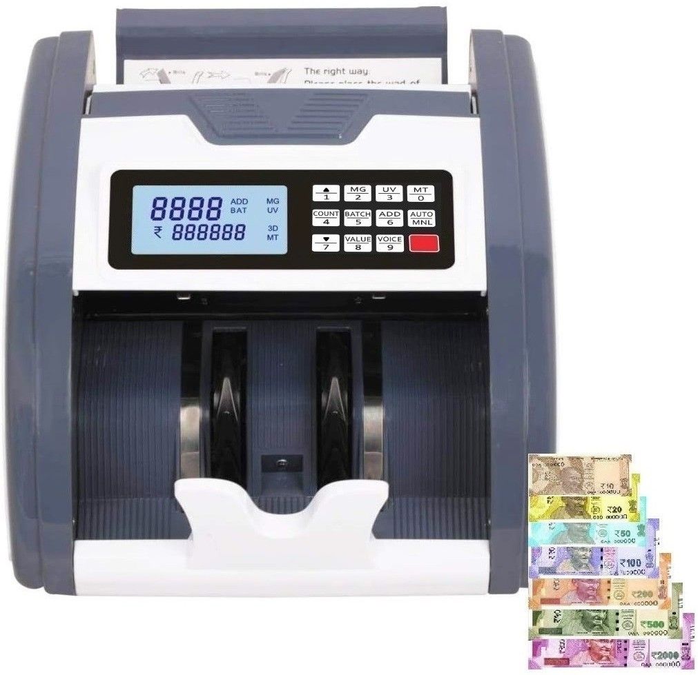 Drop2Kart Automatic Bill Counter - Dual Motor, UV/MG/MT FakeNote Detection, Fast Counts All Old & New INR with External LED Display Note Counting Machine-image-24