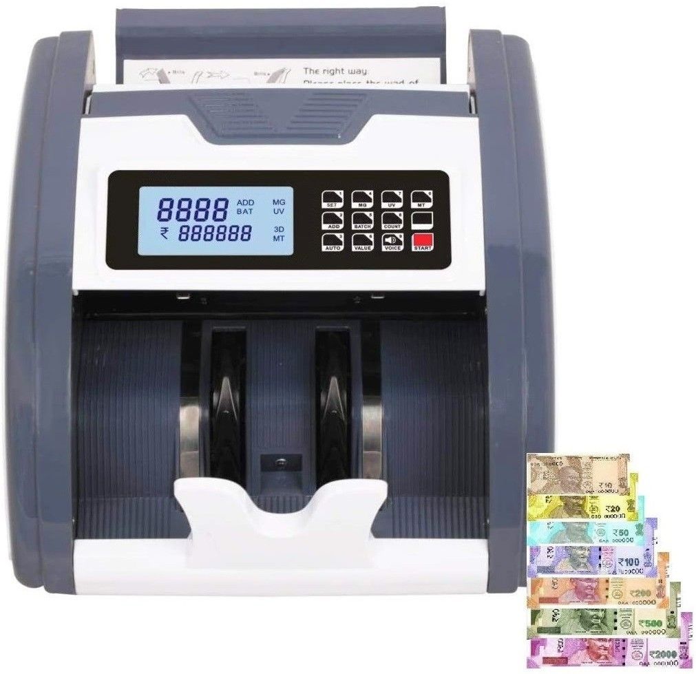 Drop2Kart LCD Bill Counter with UV/MG/MT FakeNote Sensors, Counts All Old & New INR with Additional External LED Display Note Counting Machine-picture-45
