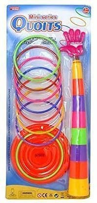 Stacking Ring Toy Quoits Indoor Out Door Ultimate Fun Box Plastic Ring Toss Quoits Hoopla Throw Game for Baby Boys and Girls | Hoop Through Game | Rings Through Game-image-42
