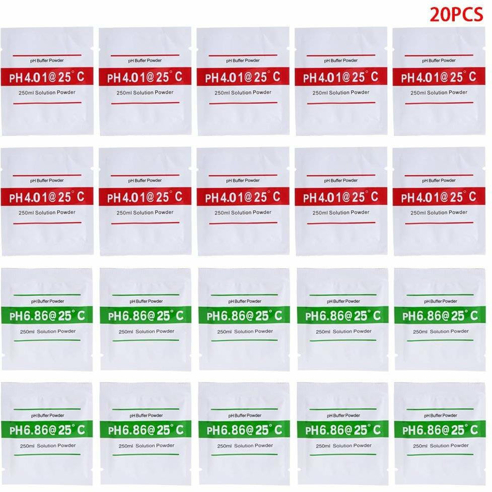 20pcs Merrito Pack pH Buffer Solution Powder for Precise Calibration of pH Meter, pH Calibration Powder Solution 6.86,4.01 pH Indicators image 1
