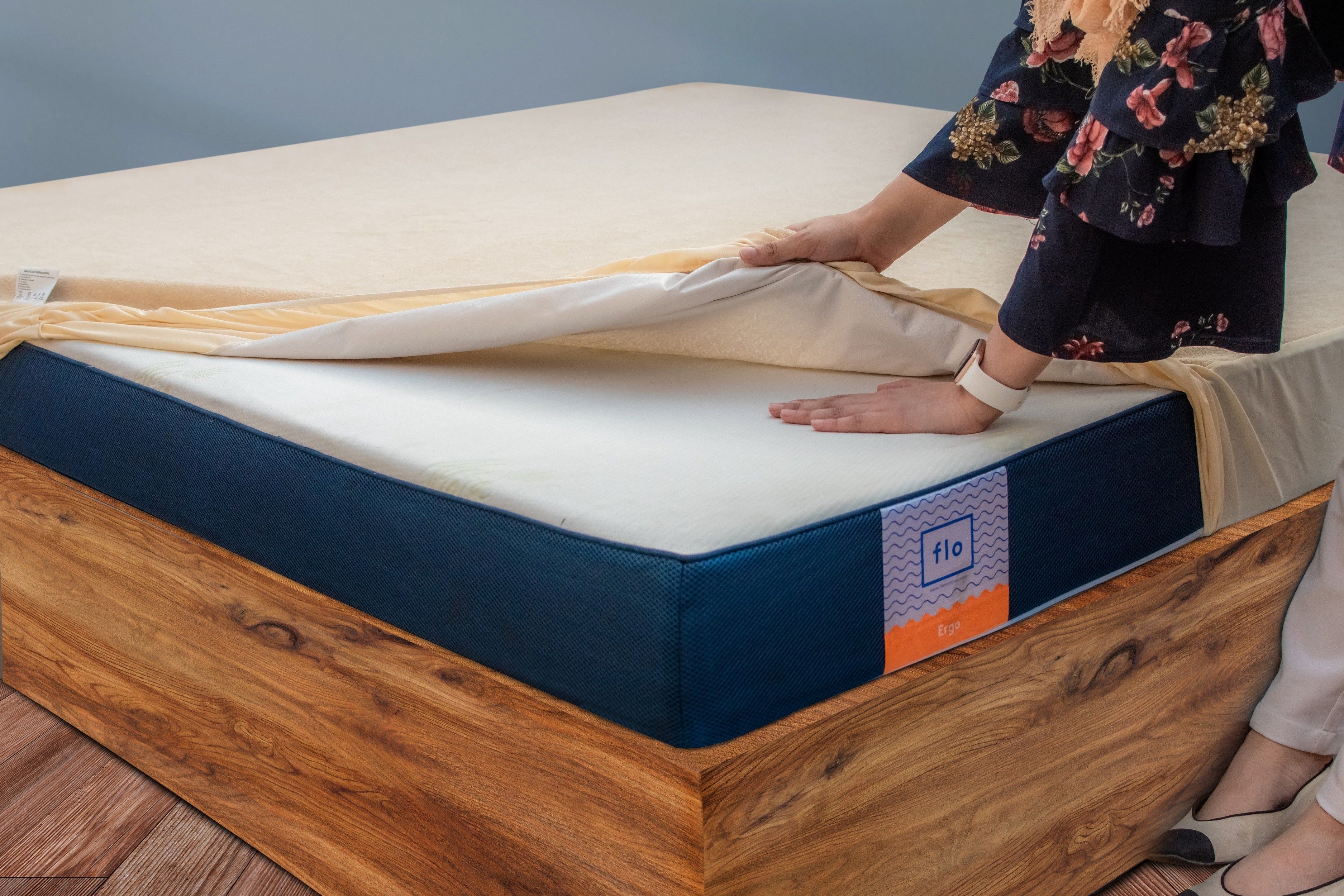 FLO Queen Size Fitted Terry Cotton Breathable, Stretchable, Waterproof Mattress Cover-image-14