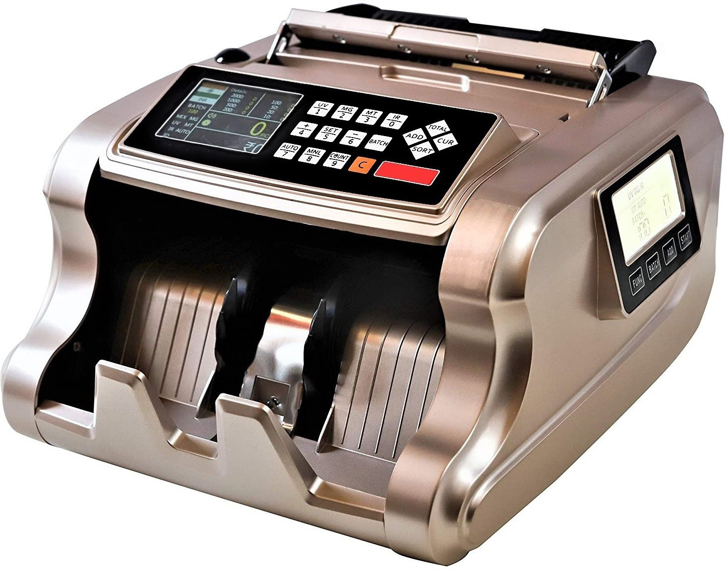 Drop2Kart Mix Value Bill Counter - Counts all INR, 4 Counterfeit Detection Functions (UV/MG/MT/IR), Fake-Note Alarm, LED External Display Note Counting Machine image 1
