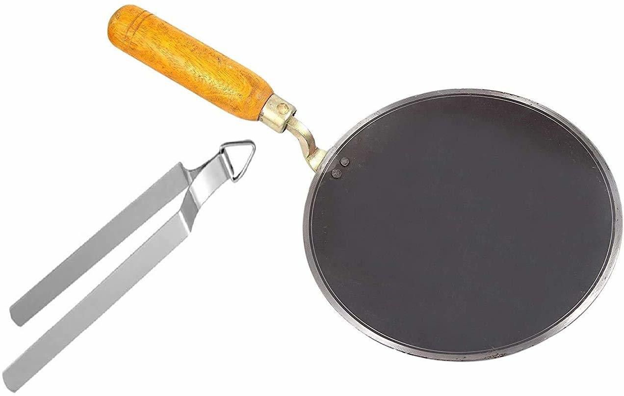 iron tawa Tawa Deep Round with Handle Roti Chapati Maker 1 pes chimta Tawa 22.86 cm diameter-image-45
