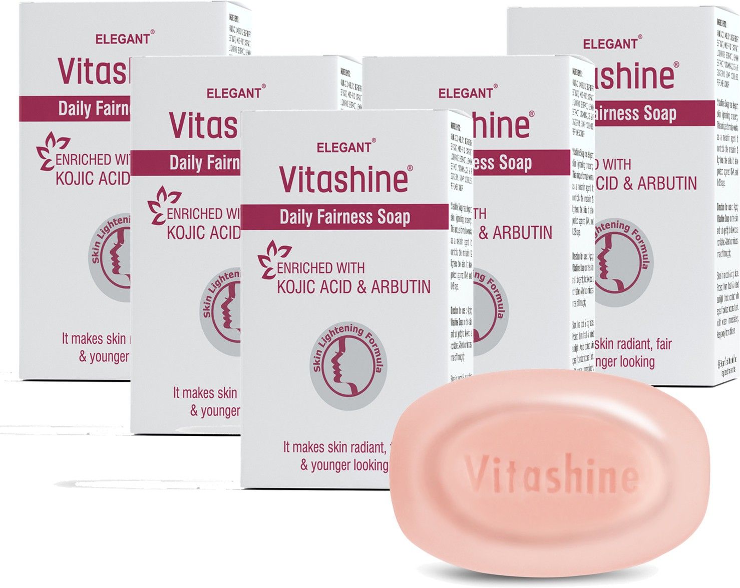 Vitashine Skin Whitening Soap 75gm | Pack of 6 | With Kojic Acid, Arbutin, Liquorice Extracts & MultiVitamins | For Skin Lightening And Brightening-image-6
