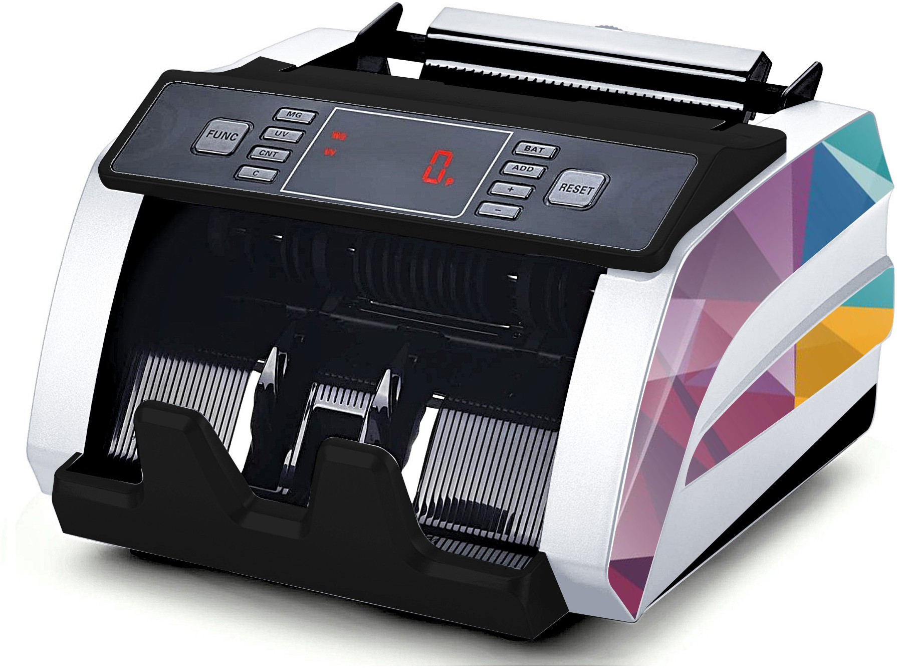 Drop2Kart Heavy-Duty DualMotor LED Cash Counter with UV/MG CIS Image Sensors, FakeNote Alarm with After Sales Service Support Note Counting Machine image 1