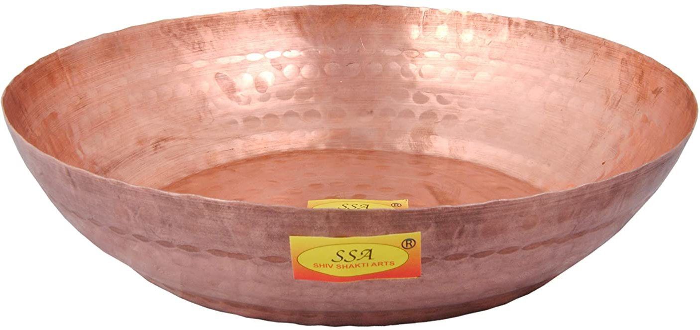 Pure Copper Laddu Gopal Bath Taman, Tokkri, Parat, Platter - Designer - Big, 10 Inch Tray-image-47